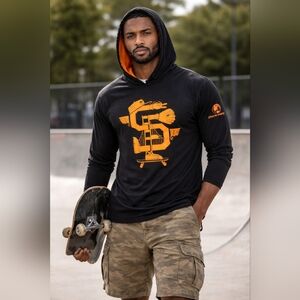 San Francisco Giants Baseball Skateboard Hoodie T Shirt XLrg